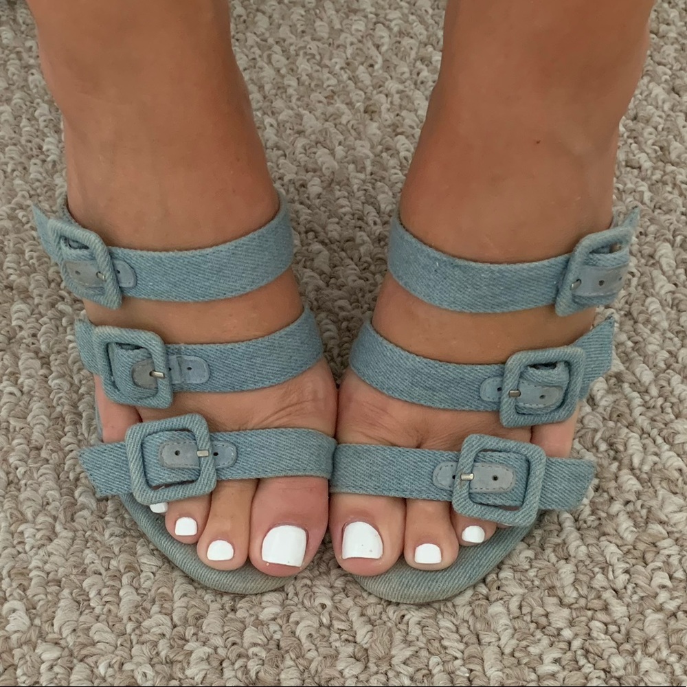 Raye Denim Block Heels